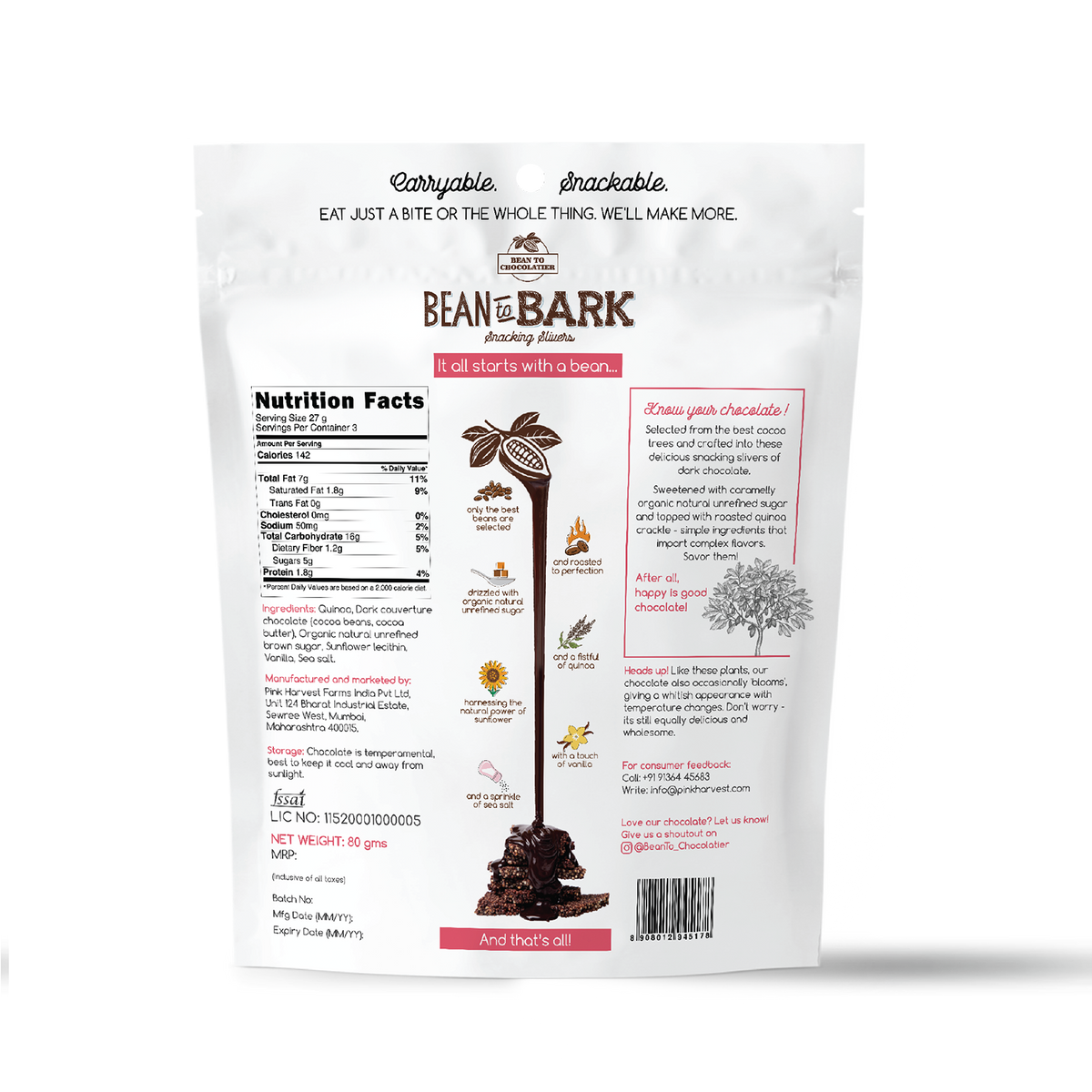Quinoa Crackle - Bean to Bark