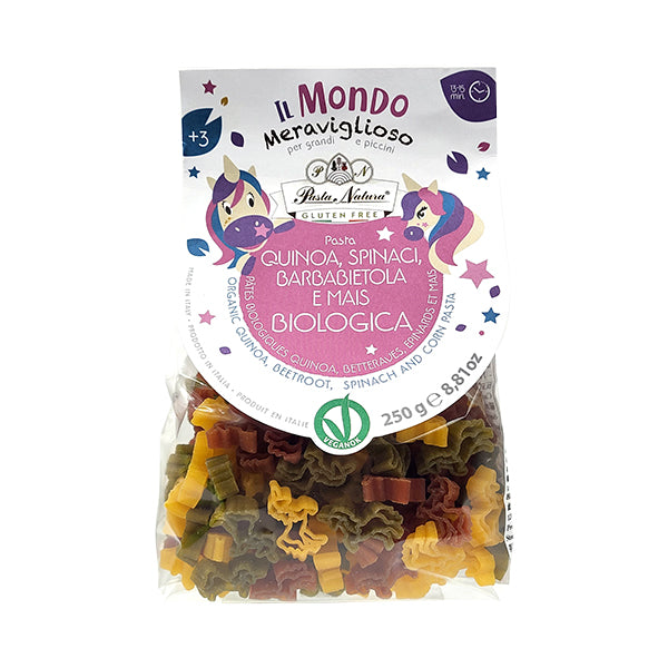 Organic Quinoa, Beetroot, Spinach and Corn - Unicorn pasta